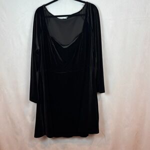 Old‎ Navy Womens Black Velvet Long Sleeve Tunic Dress 3X NWT 90's Holiday Party
